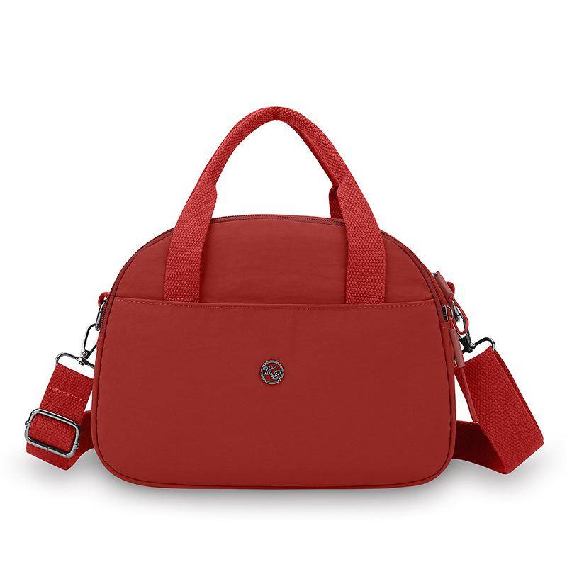 Damen Nylon Tasche Schultertasche Kleine Quadratische Tasche Einfarbig Handtasche rot von Joom DACH