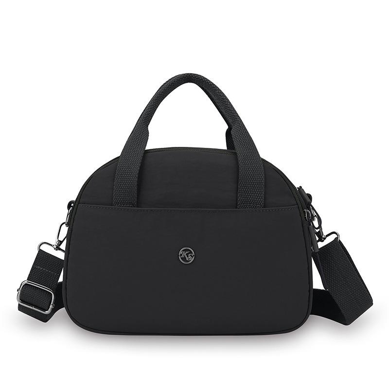 Damen Nylon Tasche Schultertasche Kleine Quadratische Tasche Einfarbig Handtasche schwarz von Joom DACH