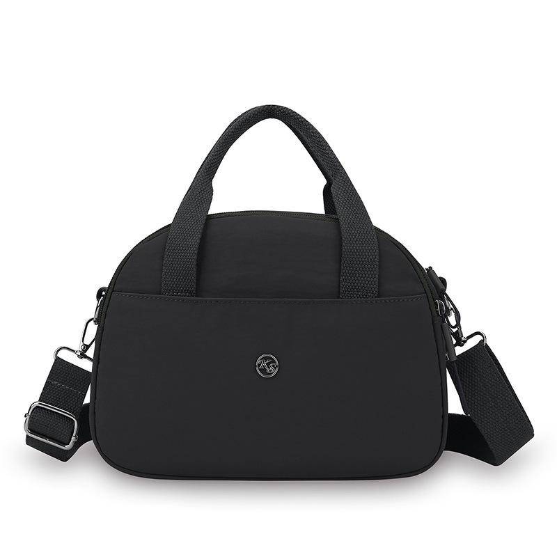 Damen Nylon Tasche Schultertasche Kleine Quadratische Tasche Einfarbig Handtasche schwarz von Joom DACH