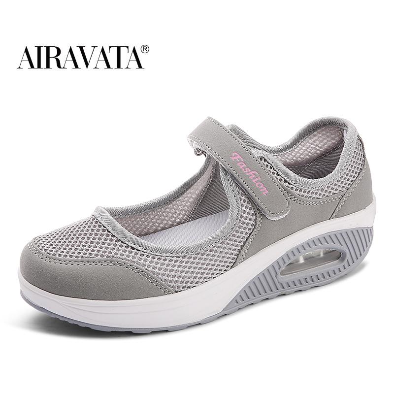 Damen-Outdoor-Sportschuhe, gepolstert, rutschfestes Mesh, atmungsaktiv, Damen-Sportschuhe, Größe 35–42 38 grau von Joom DACH