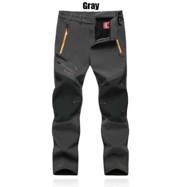 Damen Outdoor-Wanderhose, wasserdicht, zum Klettern, Angeln, Skifahren, Trekking, Softshell-Fleece, warme Hose L grau von Joom DACH