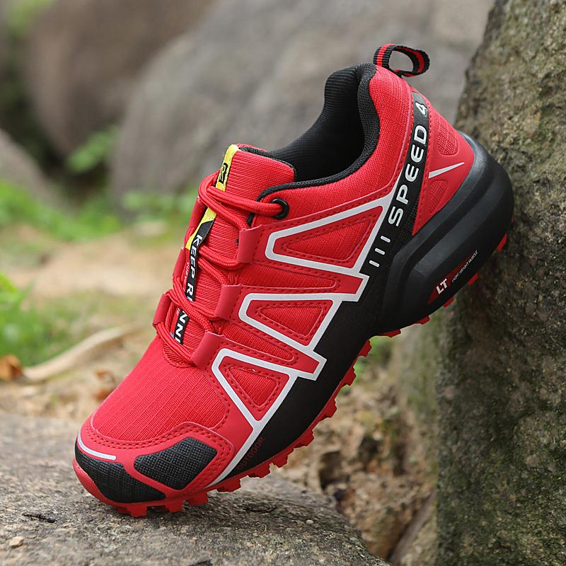 Damen-Outdoor-Wanderschuhe, leichte, verschleißfeste Damen-Bergsteiger-Wanderschuhe, wasserdichte große Leder-Sportschuhe 38 rot von Joom DACH