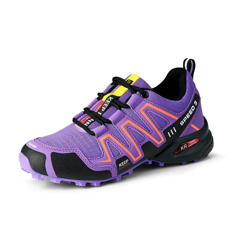 Damen-Outdoor-Wanderschuhe, leichte, verschleißfeste Damen-Bergsteiger-Wanderschuhe, wasserdichte große Leder-Sportschuhe 39 violett von Joom DACH