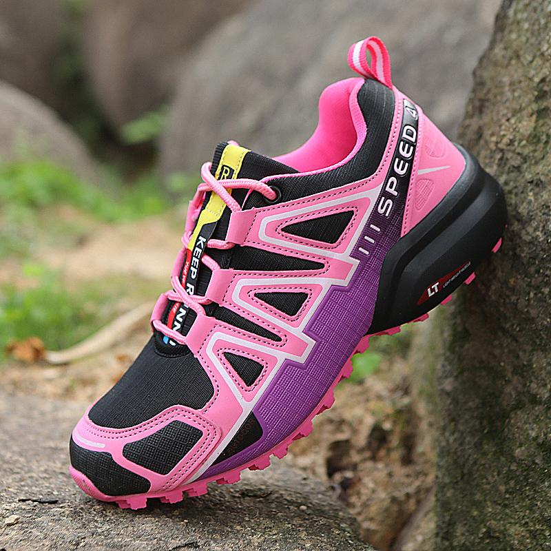 Damen-Outdoor-Wanderschuhe, leichte, verschleißfeste Damen-Bergsteiger-Wanderschuhe, wasserdichte große Leder-Sportschuhe 40 rosa von Joom DACH