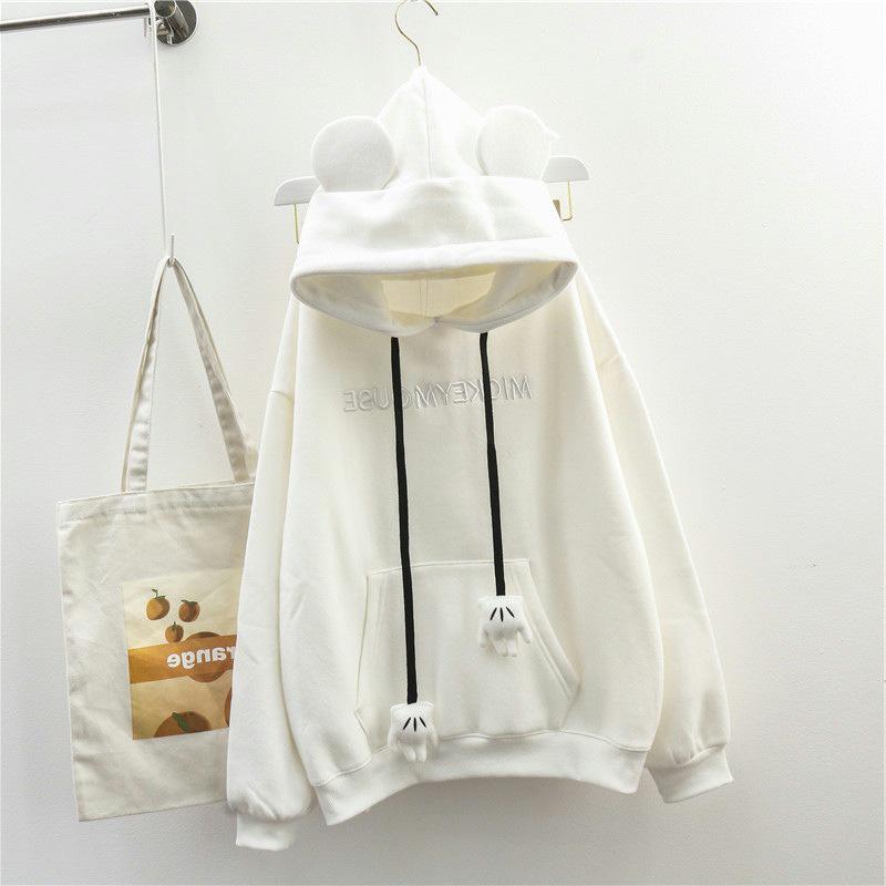 Damen Oversized Bärenohren Pullover - Herbst/Winter Lazy Style, mit Samt, Besticktes Nischen-Hongkong-Design M von Joom DACH