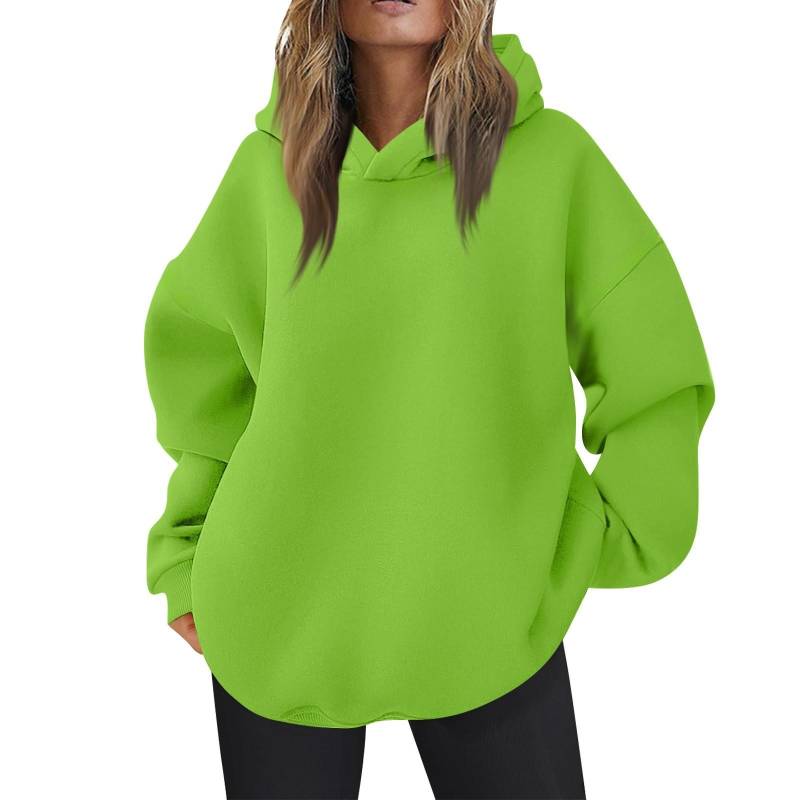 Damen Oversized Kapuzenpullover Lässige Bequeme Oberteile Herbstmode Outfits Niedliche Kleidung mit Taschen XL von Joom DACH