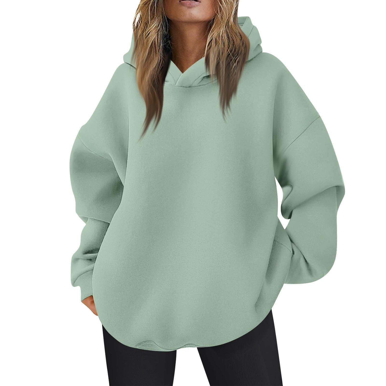 Damen Oversized Kapuzenpullover Lässige Bequeme Oberteile Herbstmode Outfits Niedliche Kleidung mit Taschen XXL von Joom DACH