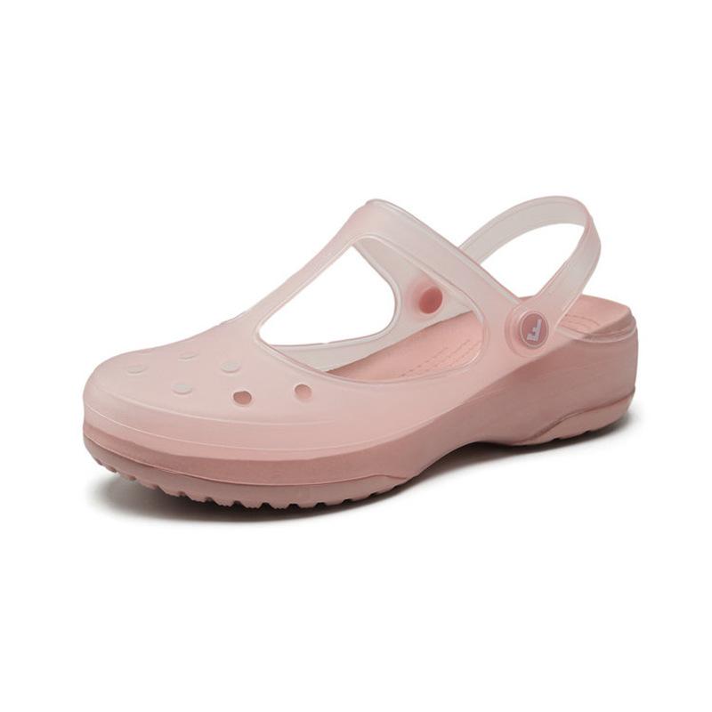Damen Pantoletten Clogs Strand Atmungsaktive Hausschuhe Damen Sandalen Gelee Schuhe Niedliche Gartenschuhe Clog für Mädchen 39 rosa von Joom DACH