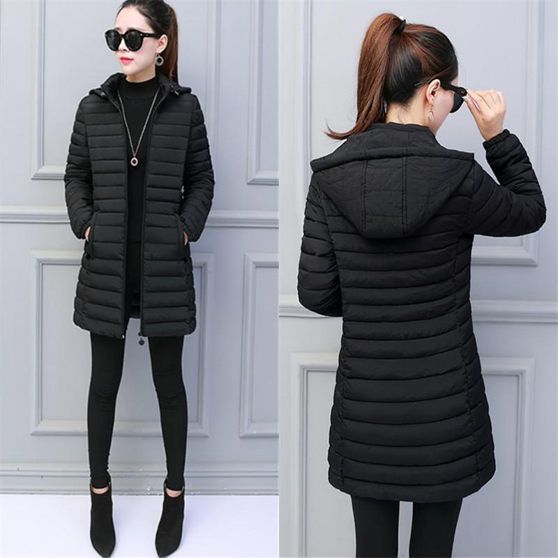 Damen Parka, lockerer, langer Parka-Mantel mit Kapuze, warm, gepolsterte Baumwollkleidung für den Außenbereich, ultraleichte tragbare Oberbekleidung 8XL schwarz von Joom DACH