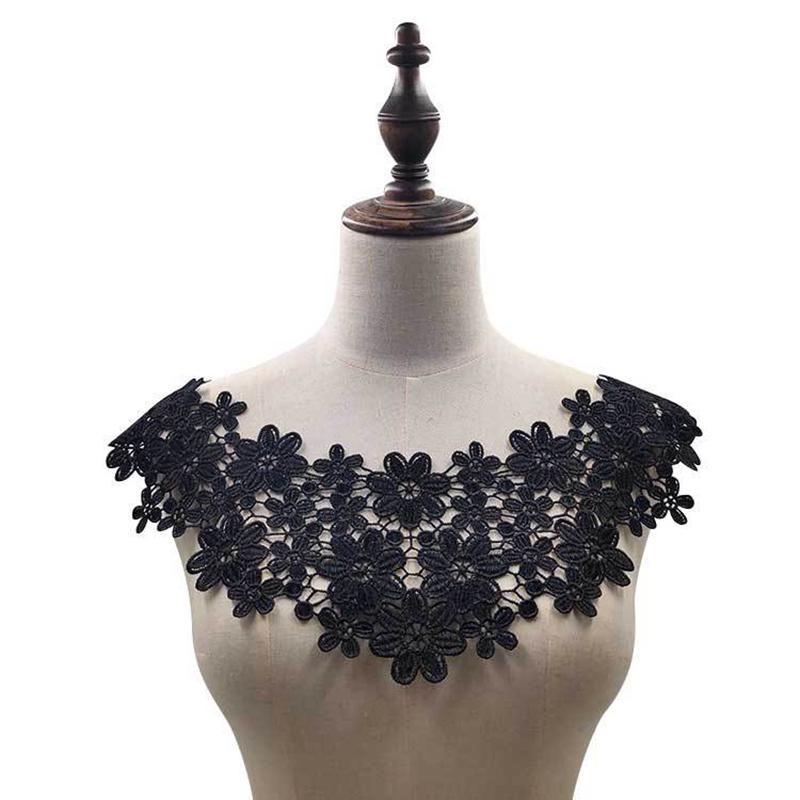Damen Party Hochzeit DIY Halskette Vintage Spitze Blume Fake Kragen Choker Stickerei schwarz von Joom DACH