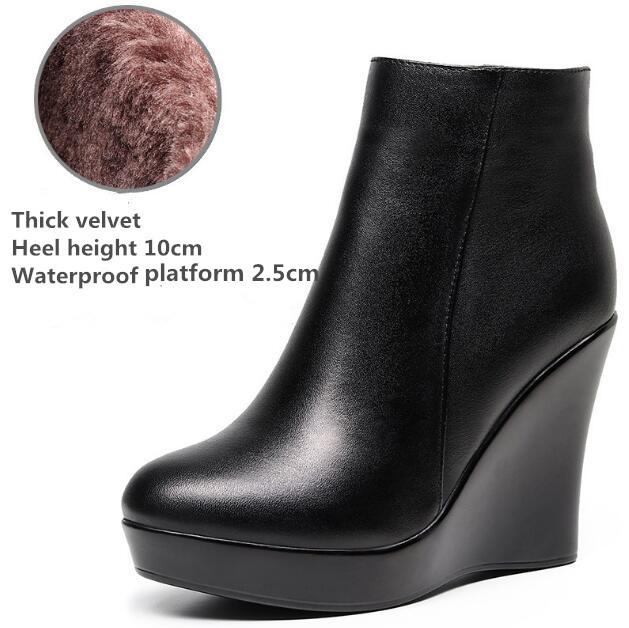 Damen Plateau Keilabsatz Stiefel Herbst Winter Schwarz Stiefeletten Für Frauen Hohe Absätze Damen Echtes Leder Schuhe Zippe 40 Damen Plateau Keilabsatz Stiefel Herbst Winter Schwarz Stiefeletten Für Frauen Hohe Absätze Damen Echtes Leder Schuhe Zippe 40 von Joom DACH