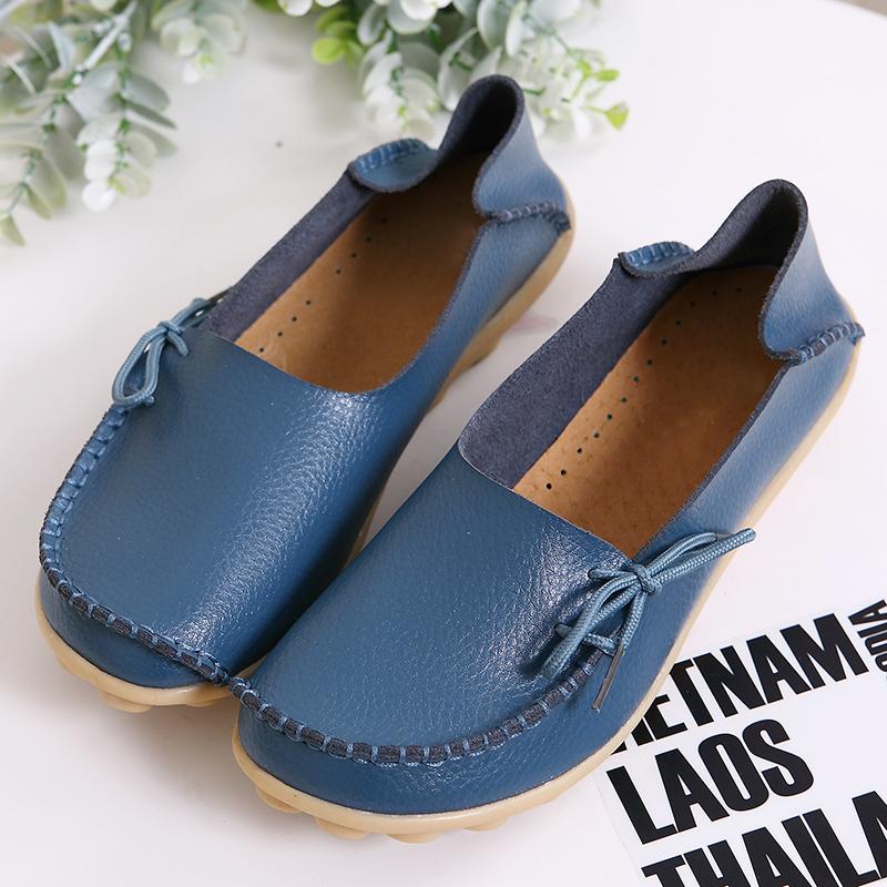 Damen-Plattformschuhe, echtes Leder, Mutter-Schuhe, Schnürung, verstellbare Dichtheit, Retro, bequemes Gehen, rutschfest, großer Schuh 37 hellblaue von Joom DACH