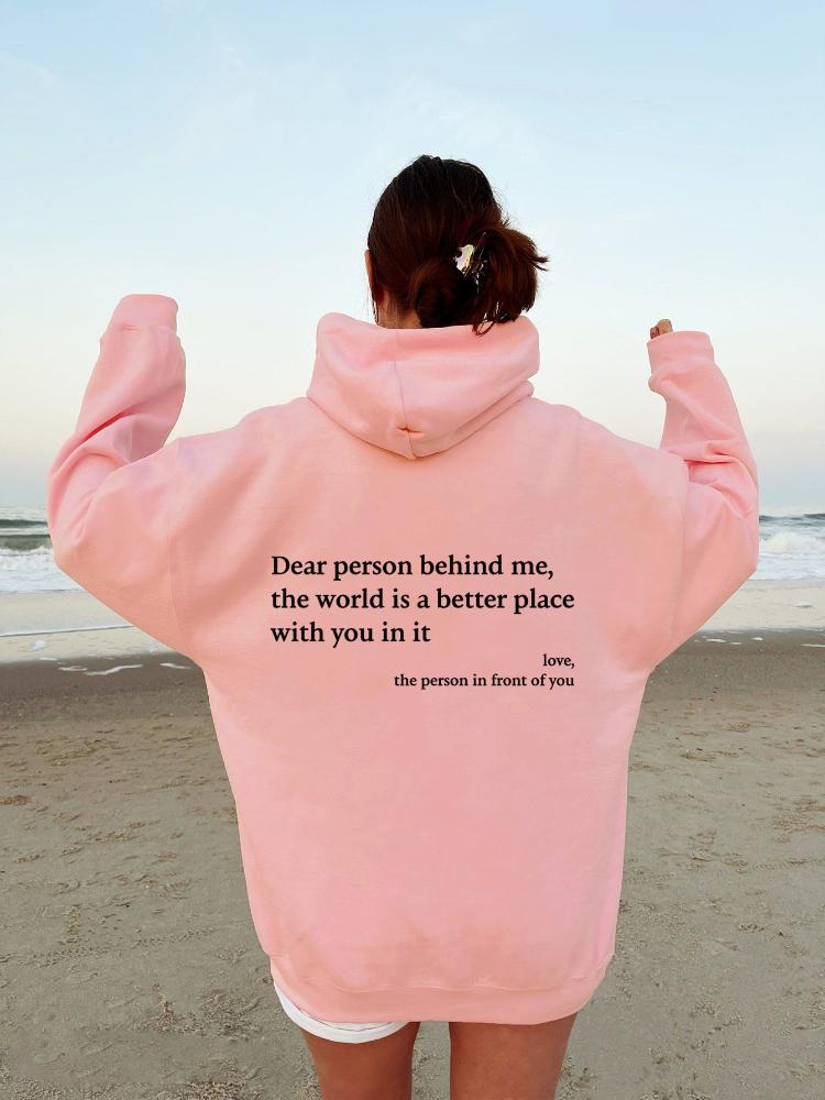 Damen Plüsch-Kapuzenpullover, Übergröße, Langarm, Buchstabendruck, Pullover mit Kapuze, Tasche, Kordelzug, abstrakter Druck, Hoodie für Paare XXXL rosa von Joom DACH