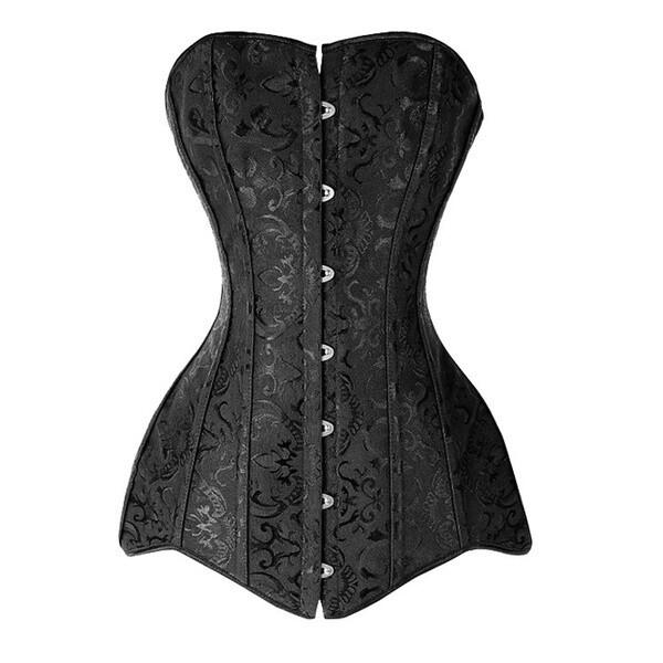 Damen Plus Size Lange Korsetts und Bustiers Gothique Gaine Amincissante Ventre Korset Burlesque Corselet Corsage Korsett XXXL schwarz von Joom DACH