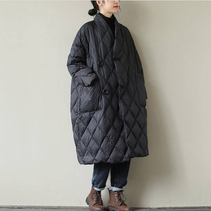 Damen Pufferjacke Mantel Locker Mittellang Gesteppt Gepolstert Parka Winter Warm Oberbekleidung M schwarz von Joom DACH