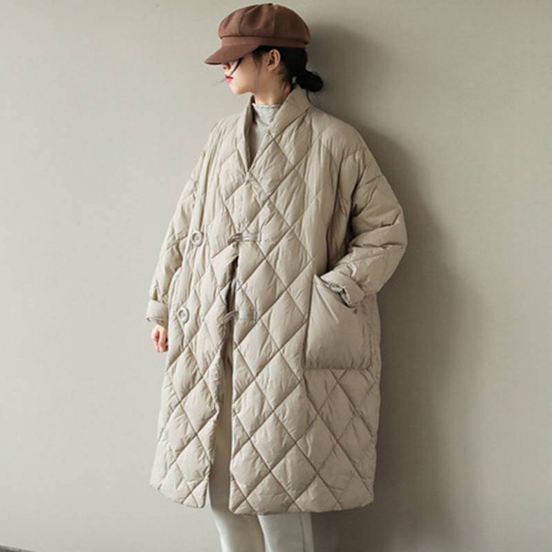 Damen Pufferjacke Mantel Locker Mittellang Gesteppt Gepolstert Parka Winter Warm Oberbekleidung M apricot von Joom DACH