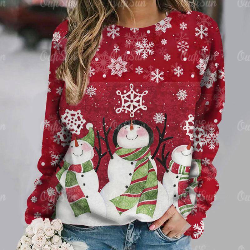 Damen Pullover Pullover Weihnachtsfeier Kleidung Herbst Neue Langarm T-Shirt Imitation Baumwolle O Hals Top Casual Sweatershirt 5XL Damen Pullover Pullover Weihnachtsfeier Kleidung Herbst Neue Langarm T-Shirt Imitation Baumwolle O Hals Top Casual Sweatershirt 5XL von Joom DACH