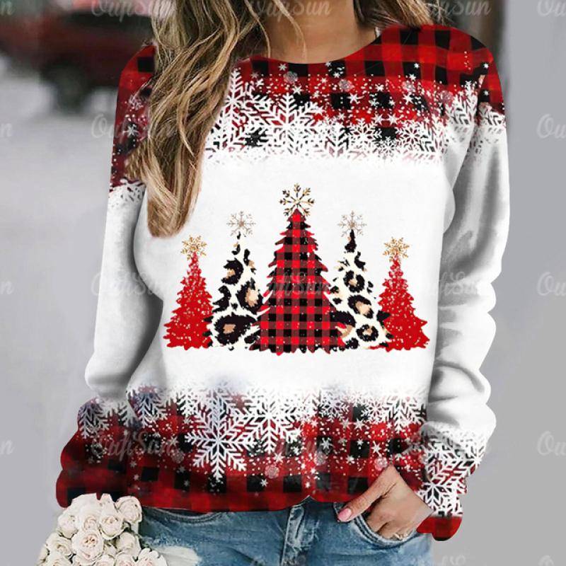Damen Pullover Pullover Weihnachtsfeier Kleidung Herbst Neue Langarm T-Shirt Imitation Baumwolle O Hals Top Casual Sweatershirt M von Joom DACH