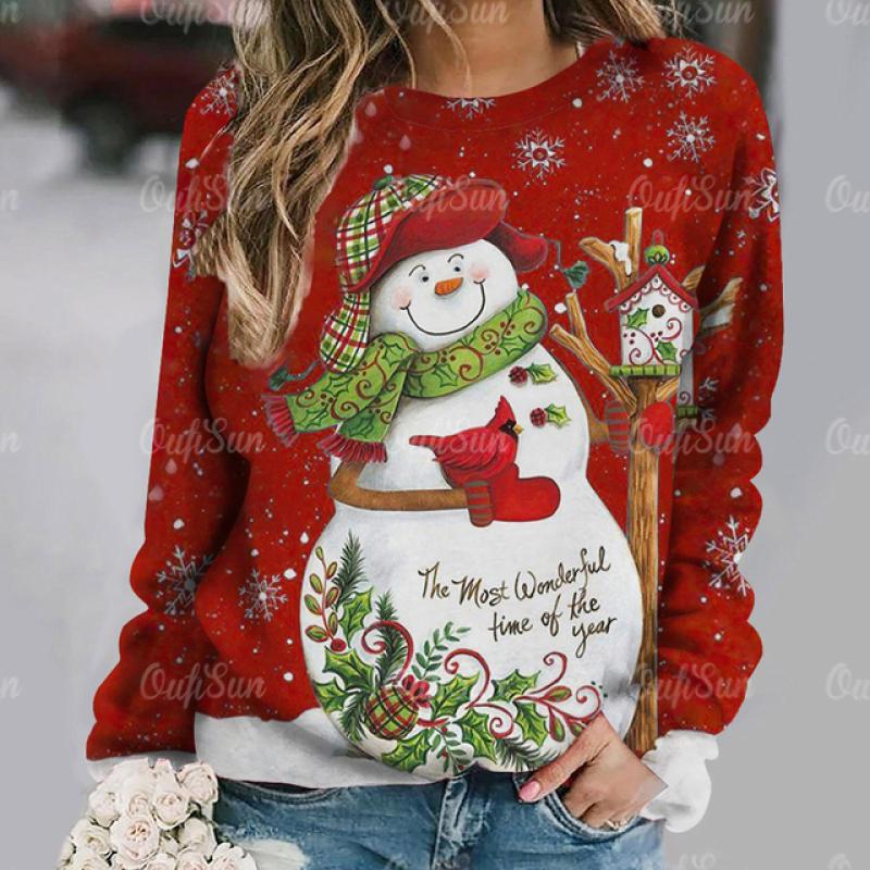 Damen Pullover Pullover Weihnachtsfeier Kleidung Herbst Neue Langarm T-Shirt Imitation Baumwolle O Hals Top Casual Sweatershirt XL von Joom DACH