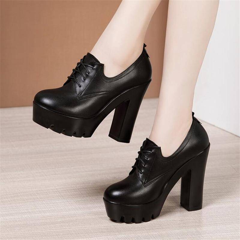 Damen Pumps Schuhe Tiefer Ausschnitt Spitzschuh Lederschuhe Frühling Herbst Schwarz Hohe Absätze Mode Schnürschuhe Büroschuhe Stiefeletten 41 von Joom DACH