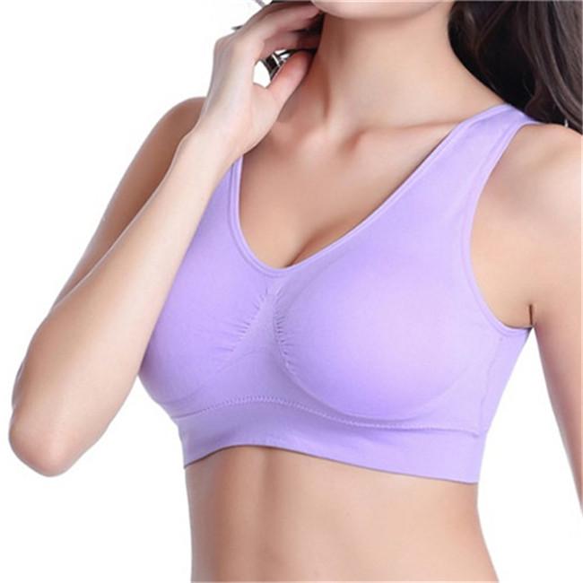 Damen Push-Up-BH, rückenfrei, gepolsterte BHs, bequemer, kabelloser Büstenhalter, atmungsaktive, nahtlose Unterwäsche 5XL lavendel von Joom DACH