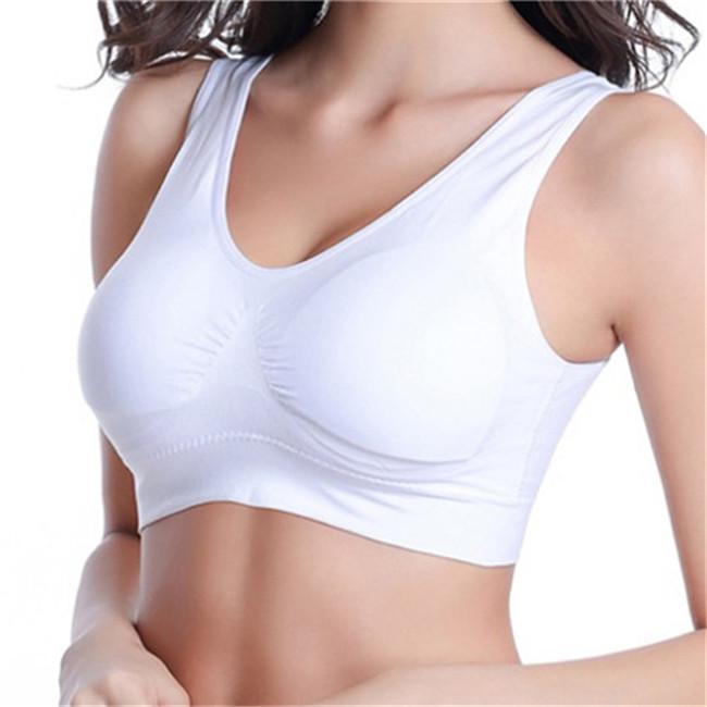 Damen Push-Up-BH, rückenfrei, gepolsterte BHs, bequemer, kabelloser Büstenhalter, atmungsaktive, nahtlose Unterwäsche 5XL weiß von Joom DACH