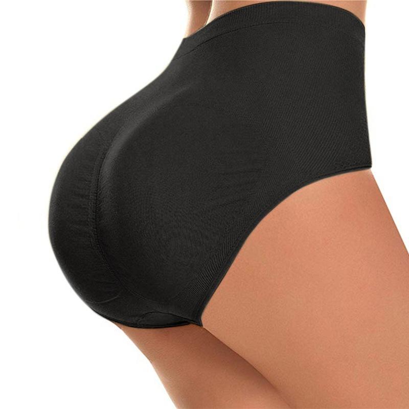 Damen Push Up Gepolsterte Butt Lifter Höschen Body Shaper Booty Hip Enhancer Unterwäsche Slips Shapewear Panty Fake Ass Polsterung Unterhose XL/2XL schwarz von Joom DACH