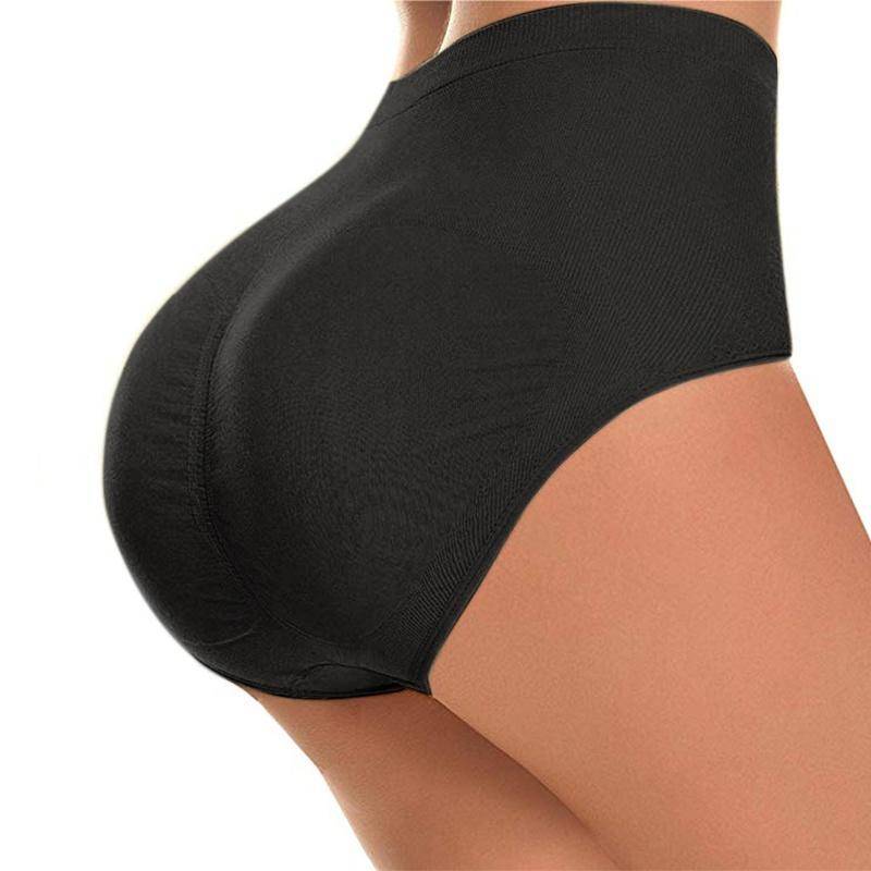 Damen Push Up Gepolsterte Butt Lifter Höschen Body Shaper Booty Hip Enhancer Unterwäsche Slips Shapewear Panty Fake Ass Polsterung Unterhose XL/2XL schwarz von Joom DACH