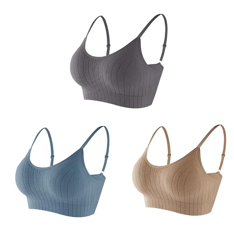 Damen Push-up-BH, elastisch, gerafft, All-Match-Unterwäsche, nahtloser BH, kabellos, einfarbig, verdickende Unterwäsche One Size von Joom DACH