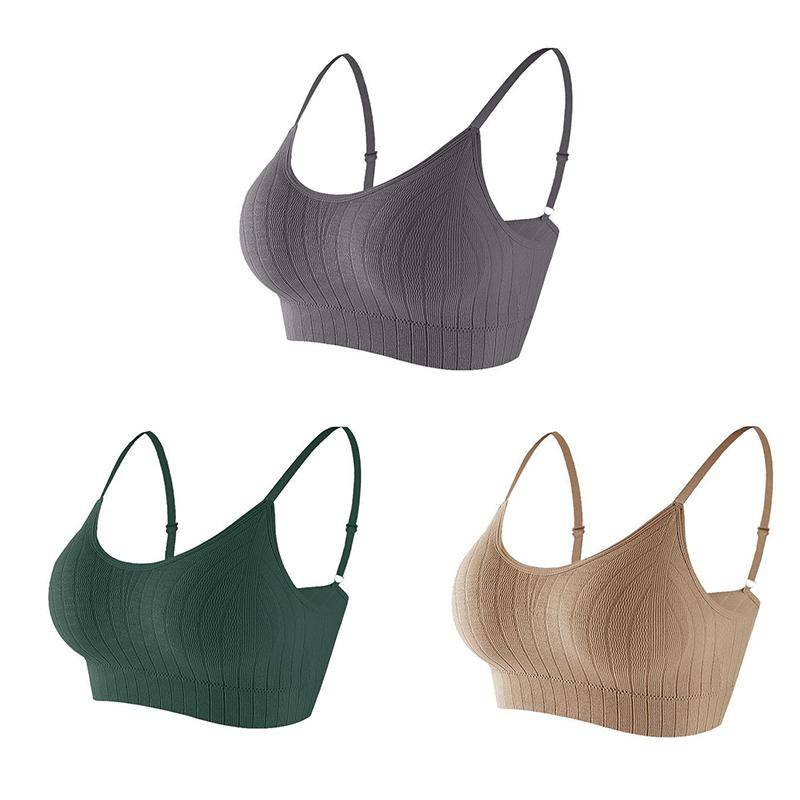 Damen Push-up-BH, elastisch, gerafft, All-Match-Unterwäsche, nahtloser BH, kabellos, einfarbig, verdickende Unterwäsche One Size von Joom DACH