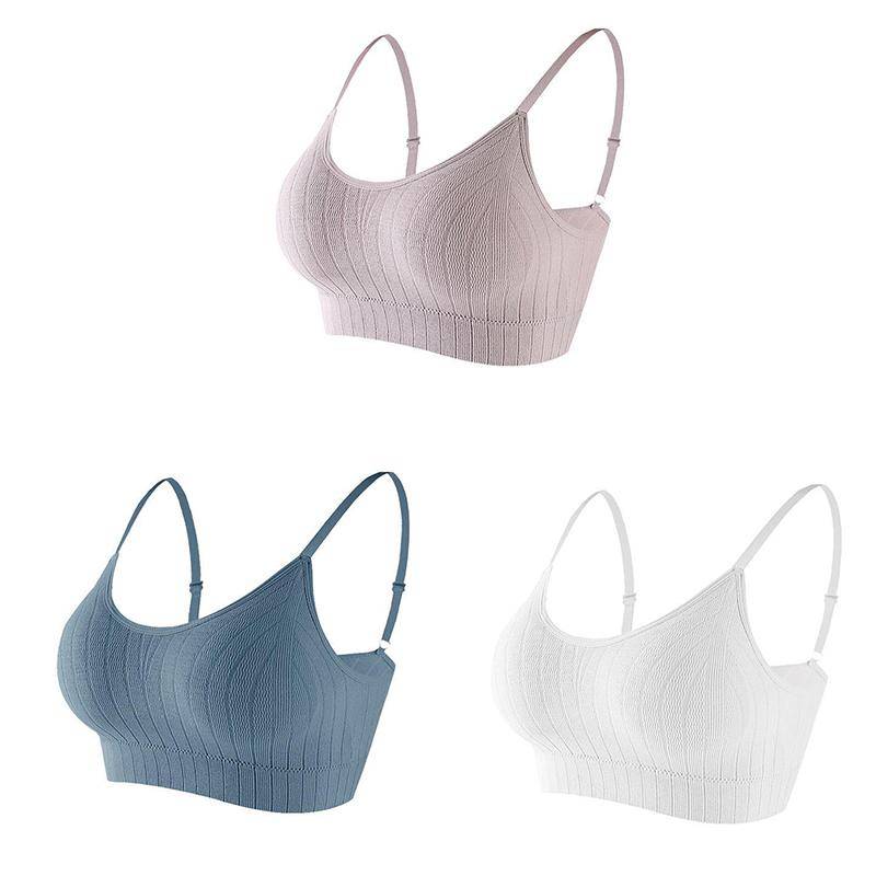 Damen Push-up-BH, elastisch, gerafft, All-Match-Unterwäsche, nahtloser BH, kabellos, einfarbig, verdickende Unterwäsche One Size von Joom DACH