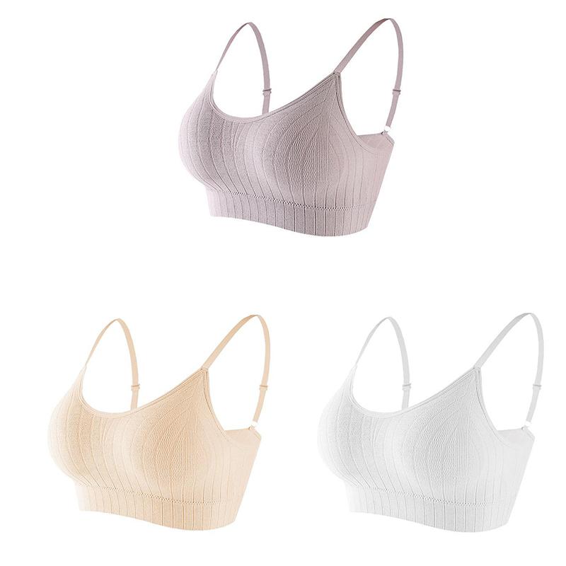 Damen Push-up-BH, elastisch, gerafft, All-Match-Unterwäsche, nahtloser BH, kabellos, einfarbig, verdickende Unterwäsche One Size von Joom DACH