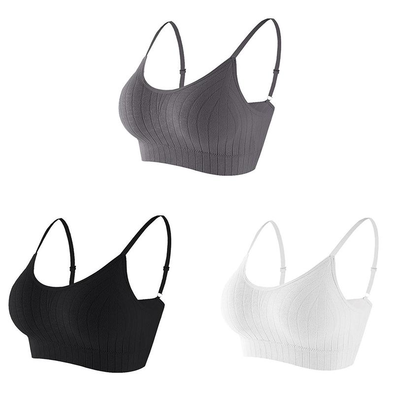 Damen Push-up-BH, elastisch, gerafft, All-Match-Unterwäsche, nahtloser BH, kabellos, einfarbig, verdickende Unterwäsche One Size von Joom DACH