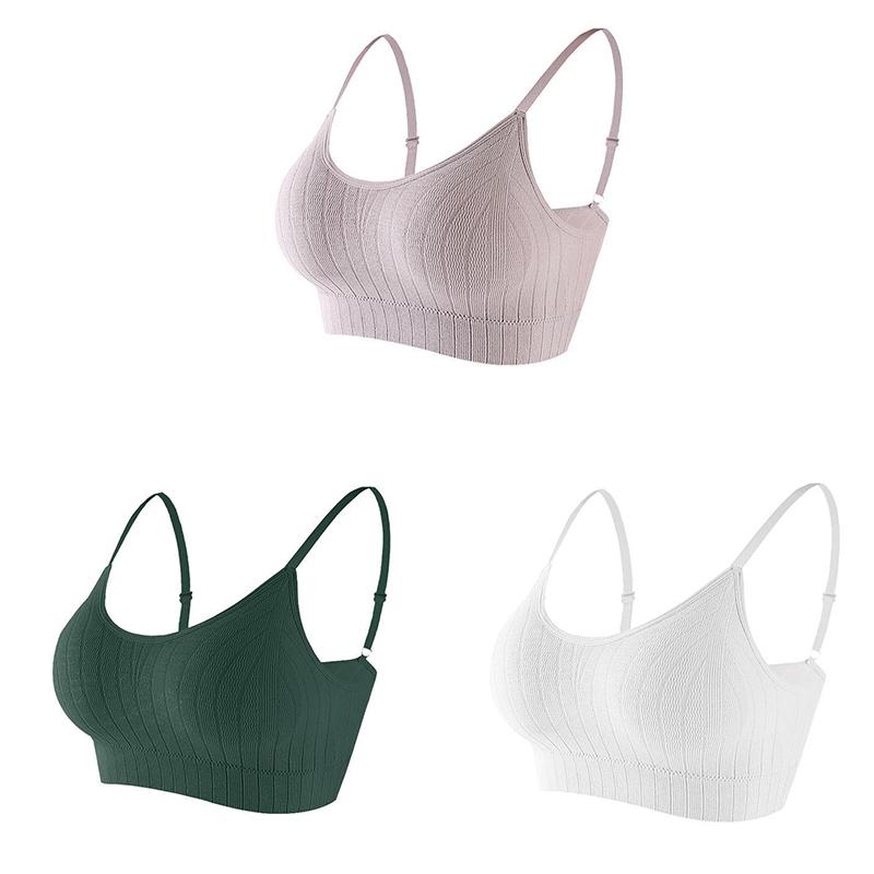 Damen Push-up-BH, elastisch, gerafft, All-Match-Unterwäsche, nahtloser BH, kabellos, einfarbig, verdickende Unterwäsche One Size von Joom DACH