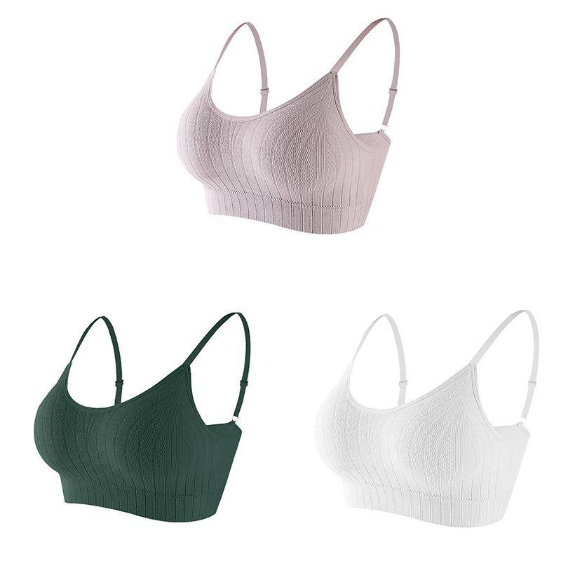 Damen Push-up-BH, elastisch, gerafft, All-Match-Unterwäsche, nahtloser BH, kabellos, einfarbig, verdickende Unterwäsche One Size von Joom DACH