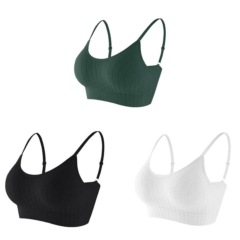 Damen Push-up-BH, elastisch, gerafft, All-Match-Unterwäsche, nahtloser BH, kabellos, einfarbig, verdickende Unterwäsche One Size von Joom DACH