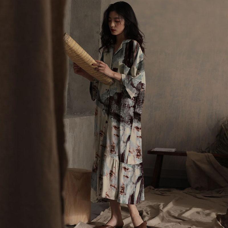 Damen Pyjama Frühling und Sommer Neu Eis Seide Nachthemd Gefühl Damen Haus Pyjama Set 2XL von Joom DACH