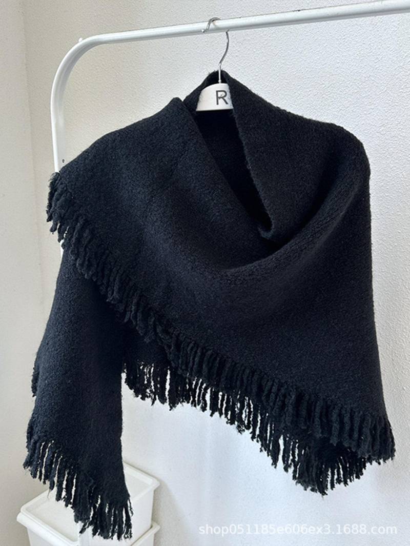 Damen Quastenwollschal: Vielseitige Strickjacke für Herbst/Winter von Joom DACH