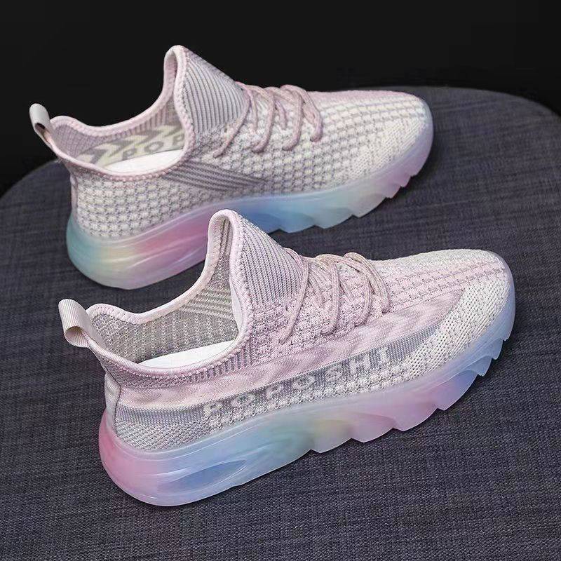 Damen Rainbow Jelly Weiche Unterseite Mesh Schuhe Sommer Mesh Atmungsaktive Sport Freizeit Laufschuhe Jogging Fitness Schuhe 37 rosa von Joom DACH