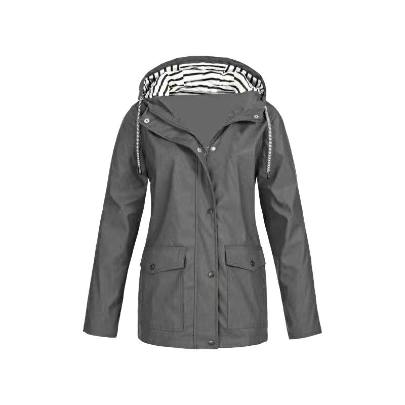 Damen Regenjacke, Übergröße, wasserdicht, mit Kapuze, winddicht, warme Jacke, winddicht, für den Außenbereich 3XL von Joom DACH