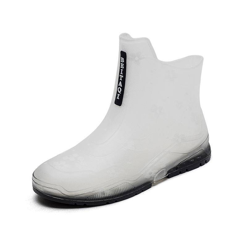 Damen Regenschuhe rutschfeste Mädchen Gummischuhe Transparente kurze Stiefel 38 schwarz von Joom DACH