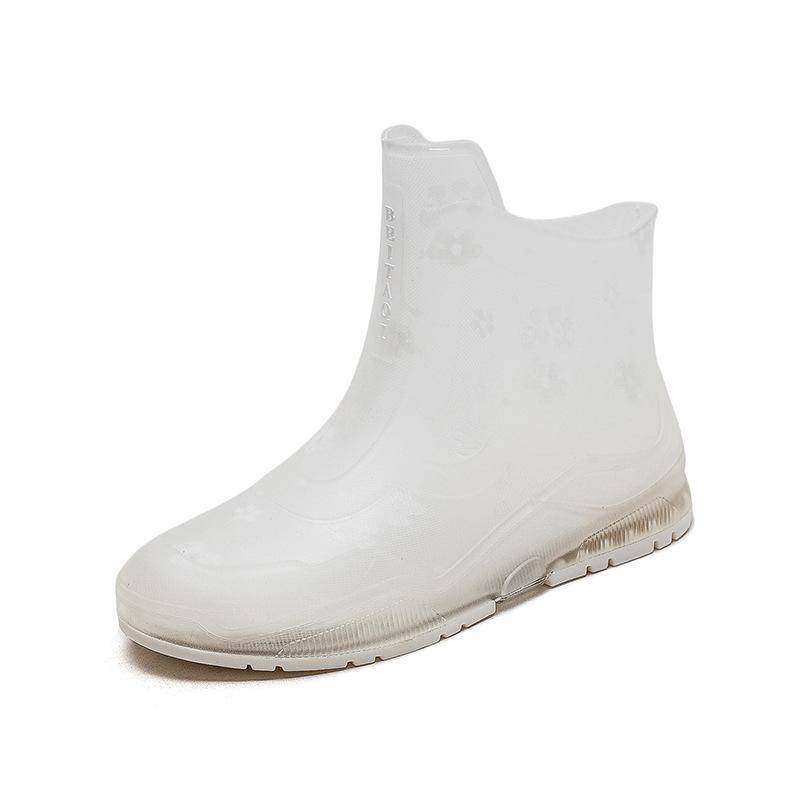 Damen Regenschuhe rutschfeste Mädchen Gummischuhe Transparente kurze Stiefel 39 weiß von Joom DACH