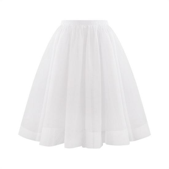 Damen Retro Ballettrock Elastischer Hoher Taille 3-Lagen Tüll Petticoat Tanzrock Karneval S weiß von Joom DACH