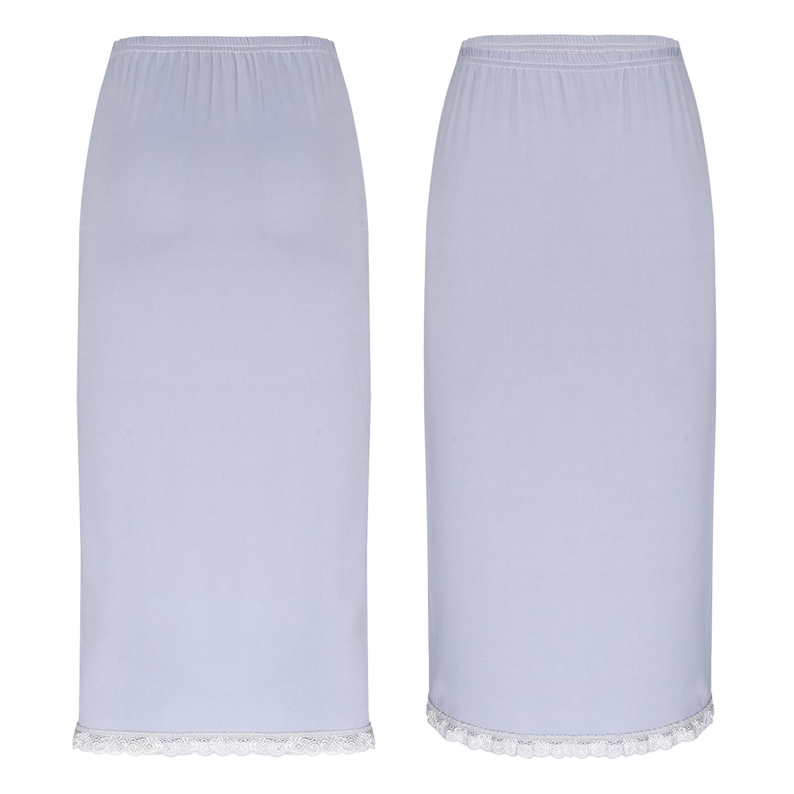 Damen-Rock unter Kleid, halbes Slip-Kleid, Damen-Dessous, glatter Petticoat-Unterrock One Size grau von Joom DACH