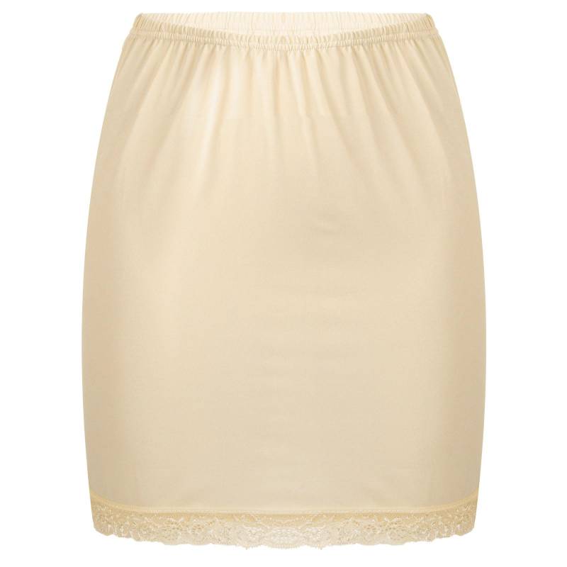 Damen-Rock unter Kleid, halbes Slip-Kleid, Damen-Dessous, glatter Petticoat-Unterrock One Size nude von Joom DACH
