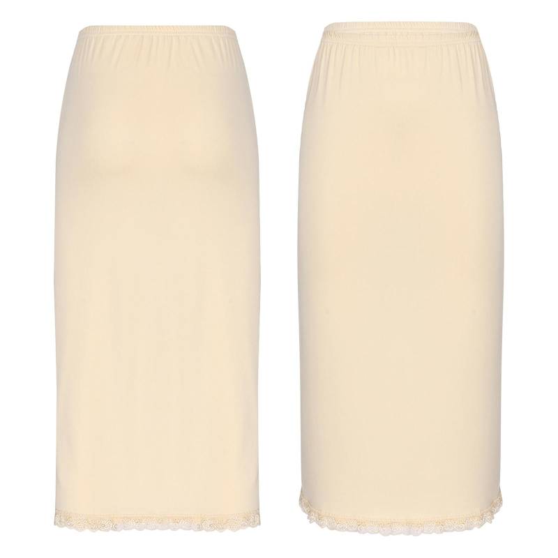 Damen-Rock unter Kleid, halbes Slip-Kleid, Damen-Dessous, glatter Petticoat-Unterrock One Size nude von Joom DACH