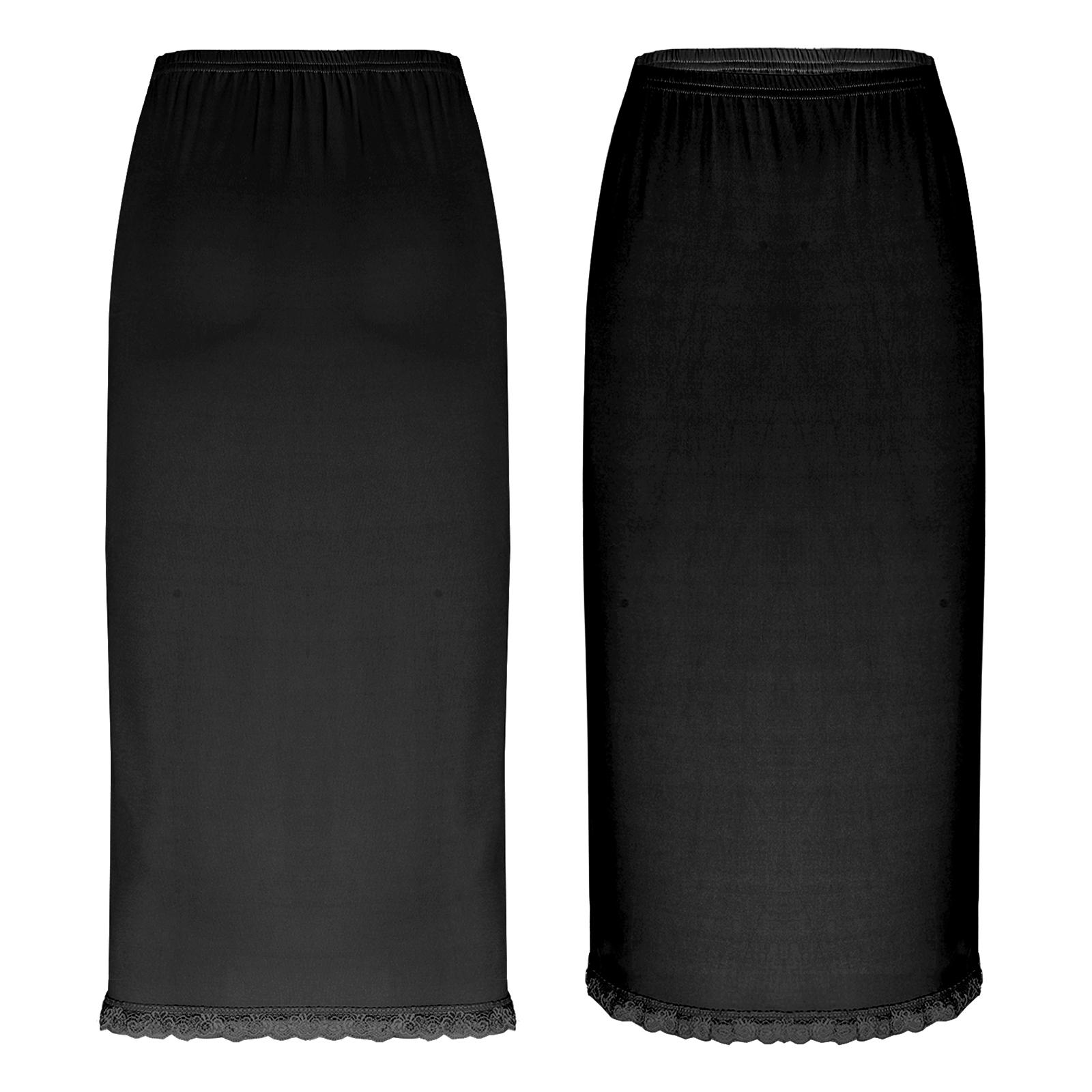 Damen-Rock unter Kleid, halbes Slip-Kleid, Damen-Dessous, glatter Petticoat-Unterrock One Size schwarz von Joom DACH