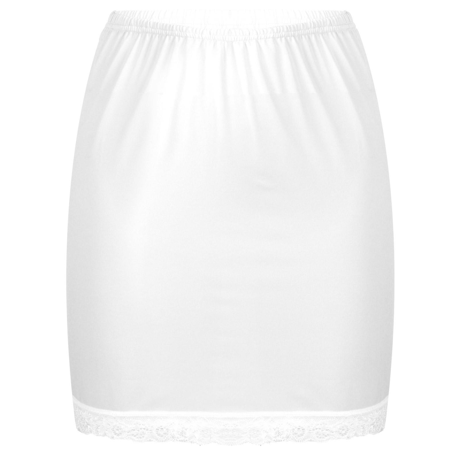Damen-Rock unter Kleid, halbes Slip-Kleid, Damen-Dessous, glatter Petticoat-Unterrock One Size weiß von Joom DACH