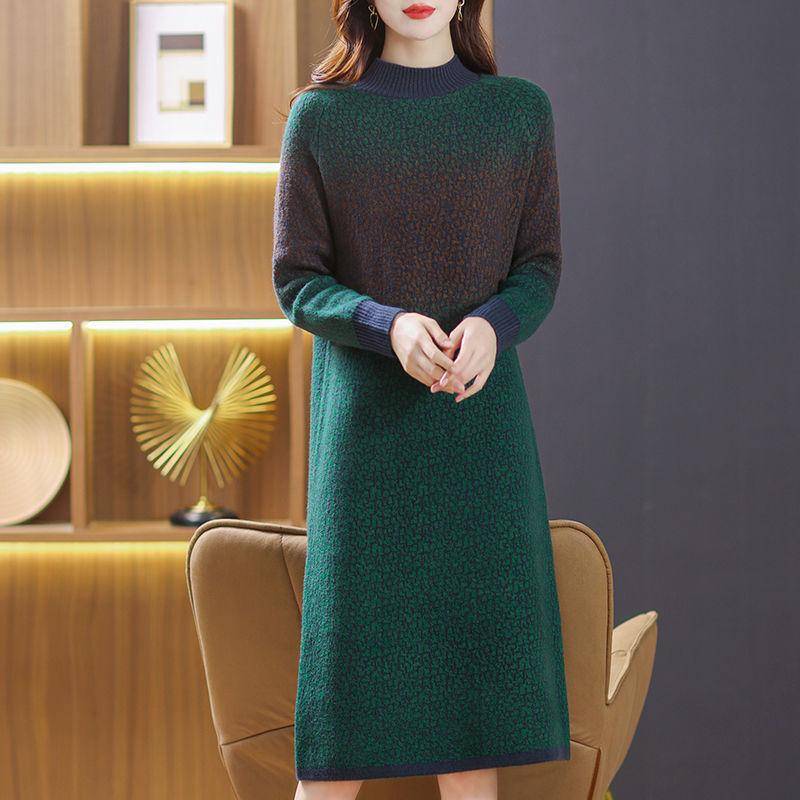 Damen Rollkragenpulloverkleid Übergröße Locker Langärmlig Gestricktes Kleid Damen Langer Pullover XL von Joom DACH