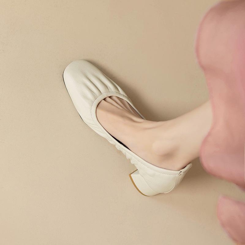 Damen Rote Pumps Vintage Mittelhohe Dicke Absätze Eckige Zehenpartie Damenschuhe Slipper Elegant Kleidabsätze für Damen Weiches Leder Hochzeitsschuhe 34 beige von Joom DACH